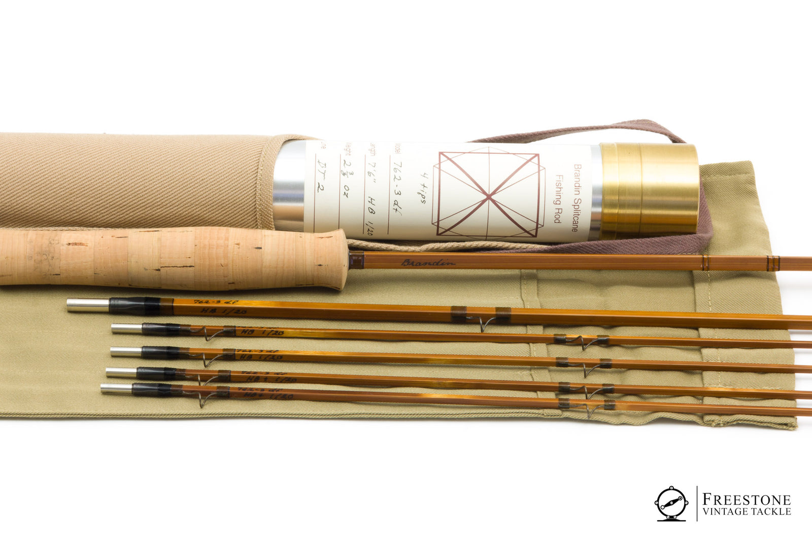 Brandin,  Per - Model 762-3df, 7'6" 3/4 2wt Hollow Quad Bamboo Rod