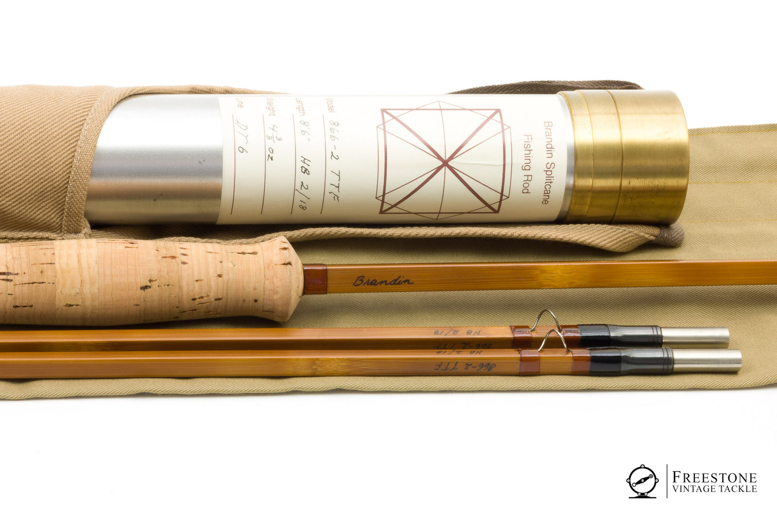 Brandin, Per - Model 866-2 'Tournament Trout Fly' 8'6" 6wt 2/2 Quad Bamboo Rod