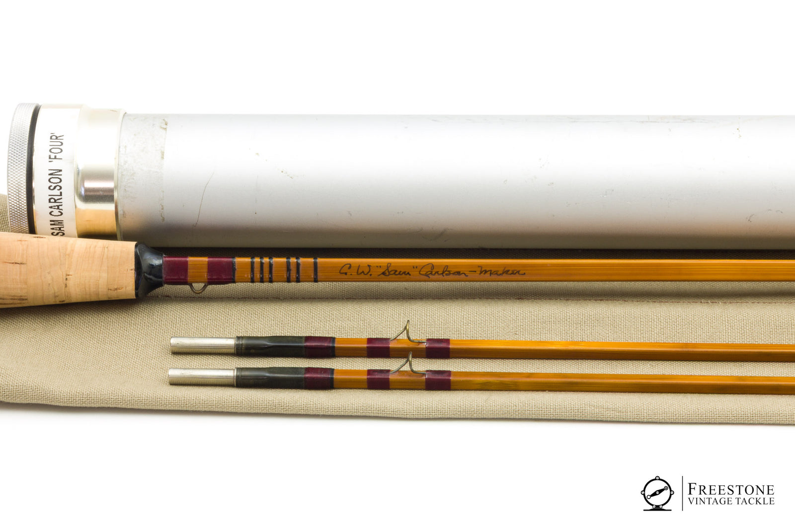 Carlson, C.W. - Carlson Four 7'6"' 2/2 4wt Quad Bamboo Rod