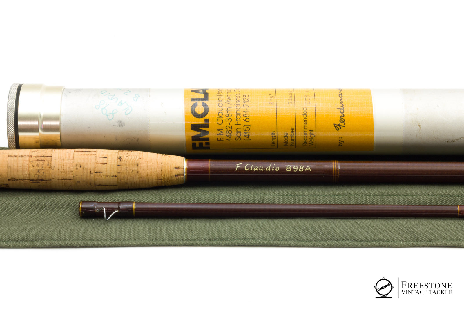 Claudio, Ferdinand - 898A, 8'9" 2-piece 8wt Fiberglass Fly Rod