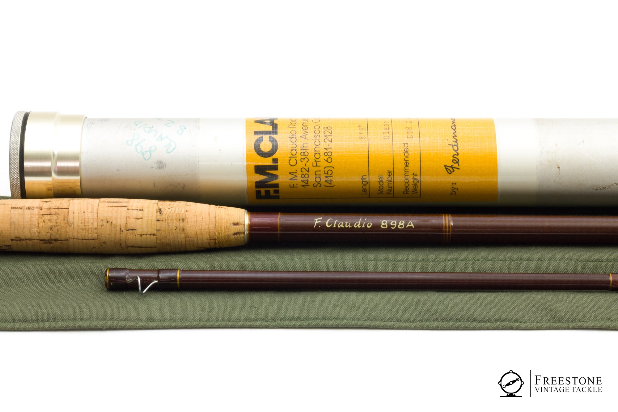 Claudio, Ferdinand - 898A, 8'9" 2-piece 8wt Fiberglass Fly Rod