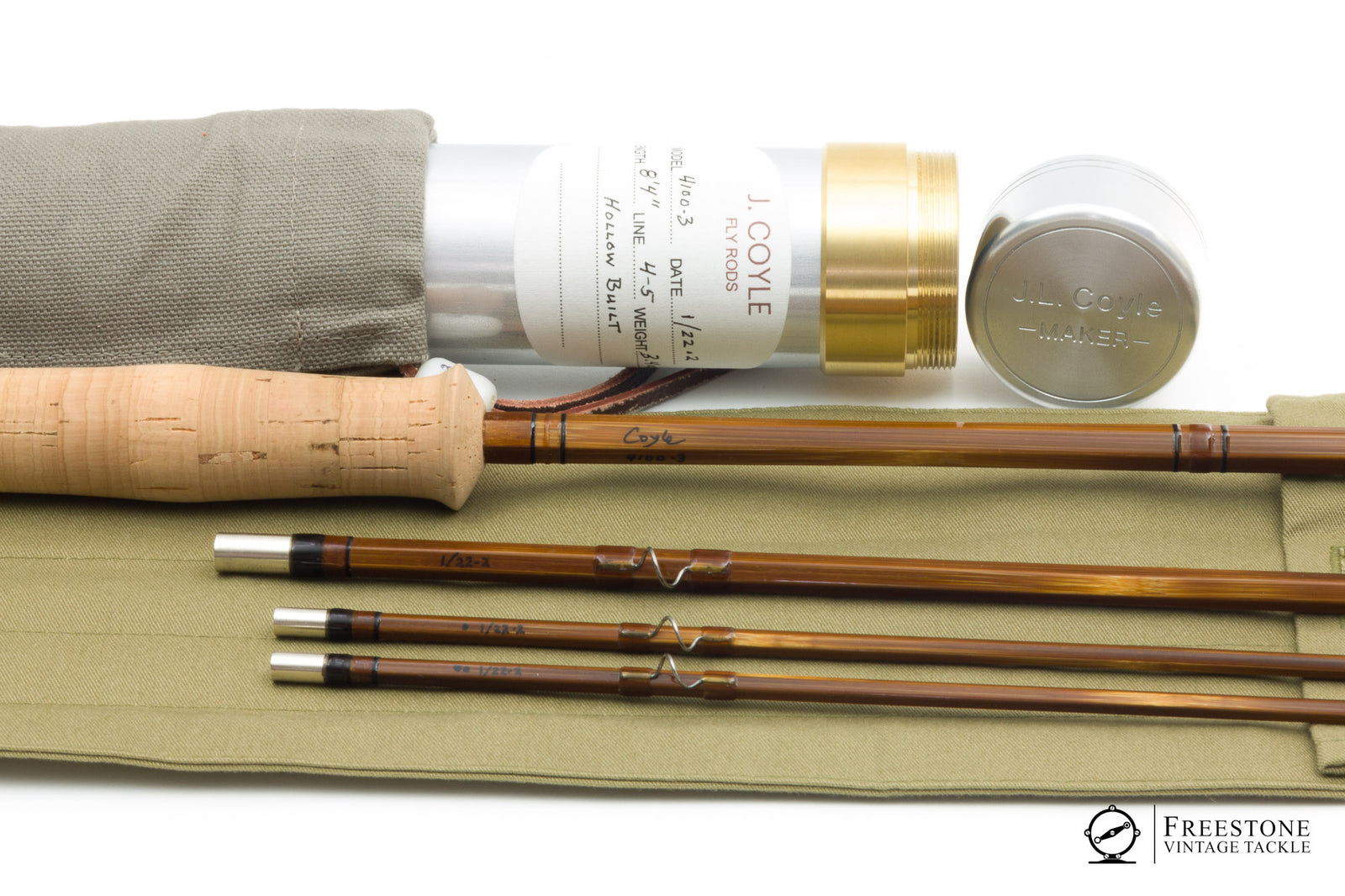 Coyle, Jack - Model 4100-3, 8'4" 3/2, 4-5wt Hollowbuilt Bamboo Rod