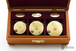 Hardy - 1902 Wide Spool Perfect Limited Edition - Brass Faced 3 Reel Set