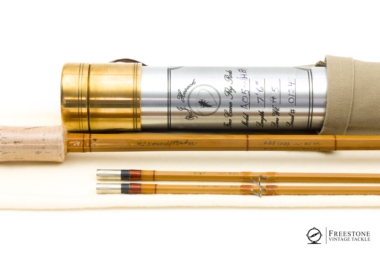 Hosack, R.J. - Model A05, 7'6" 2/2 5wt Hollow Bamboo Rod