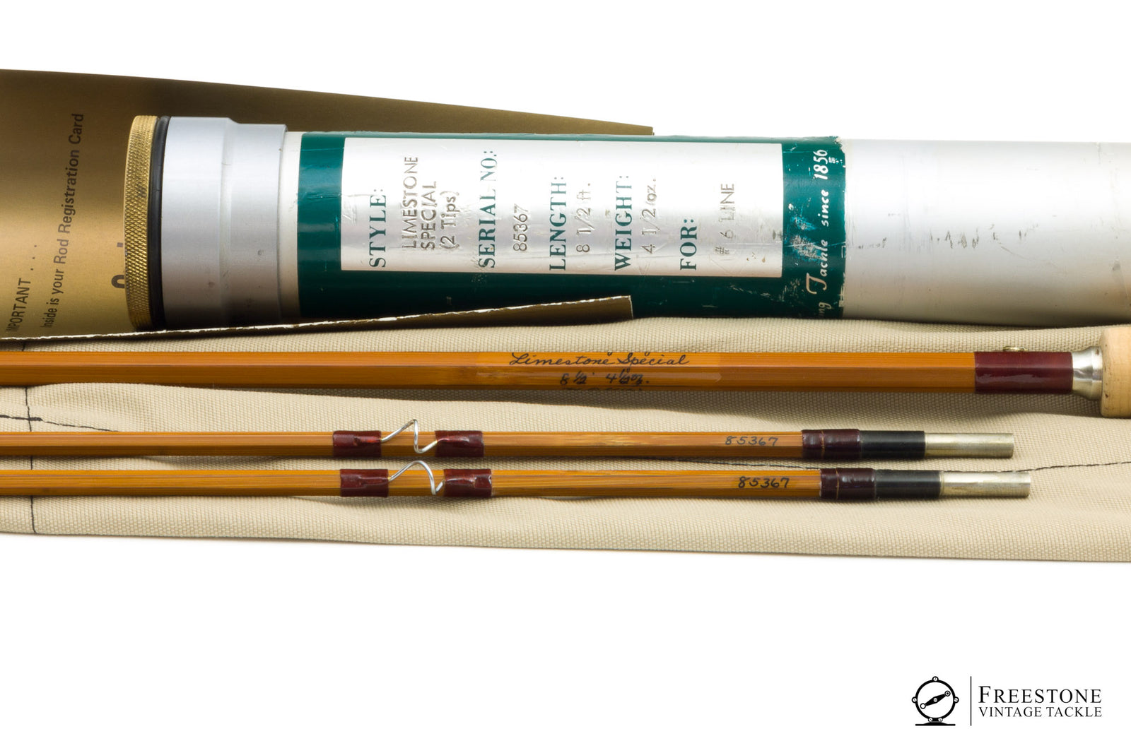 Orvis - Limestone Special, 8'6" 2/2 6wt Impregnated Bamboo Rod