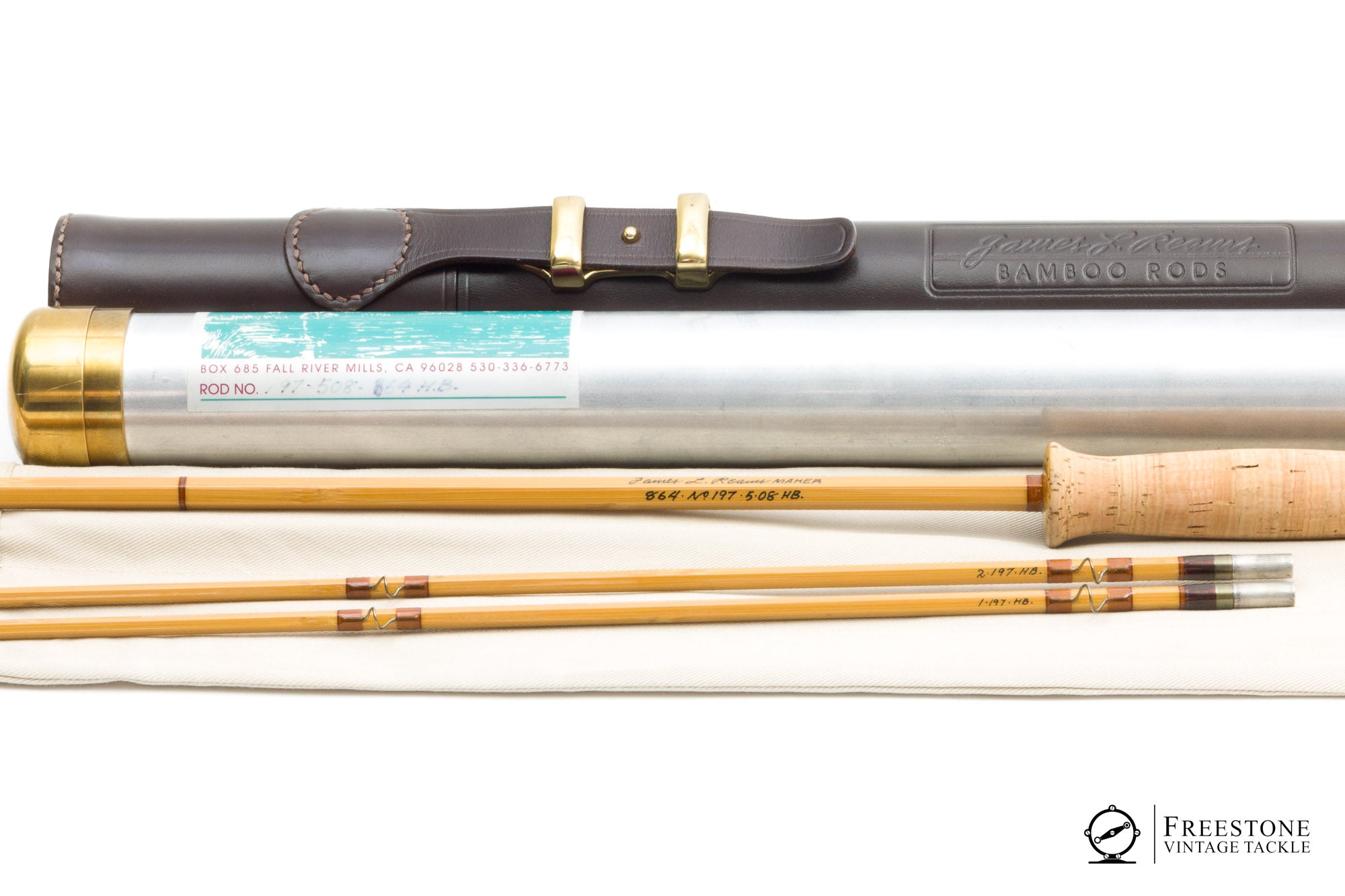 Reams, James - 8'6" 2/2, 4wt Hollow Built Bamboo Fly Rod - Freestone Vintage Tackle Reams, James - 8'6" 2/2, 4wt Hollow Built Bamboo Fly Rod - Freestone Vintage Tackle