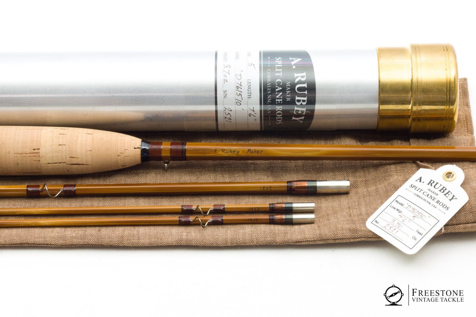 Rubey, A. - 7'6" 3/2 5wt Bamboo Rod