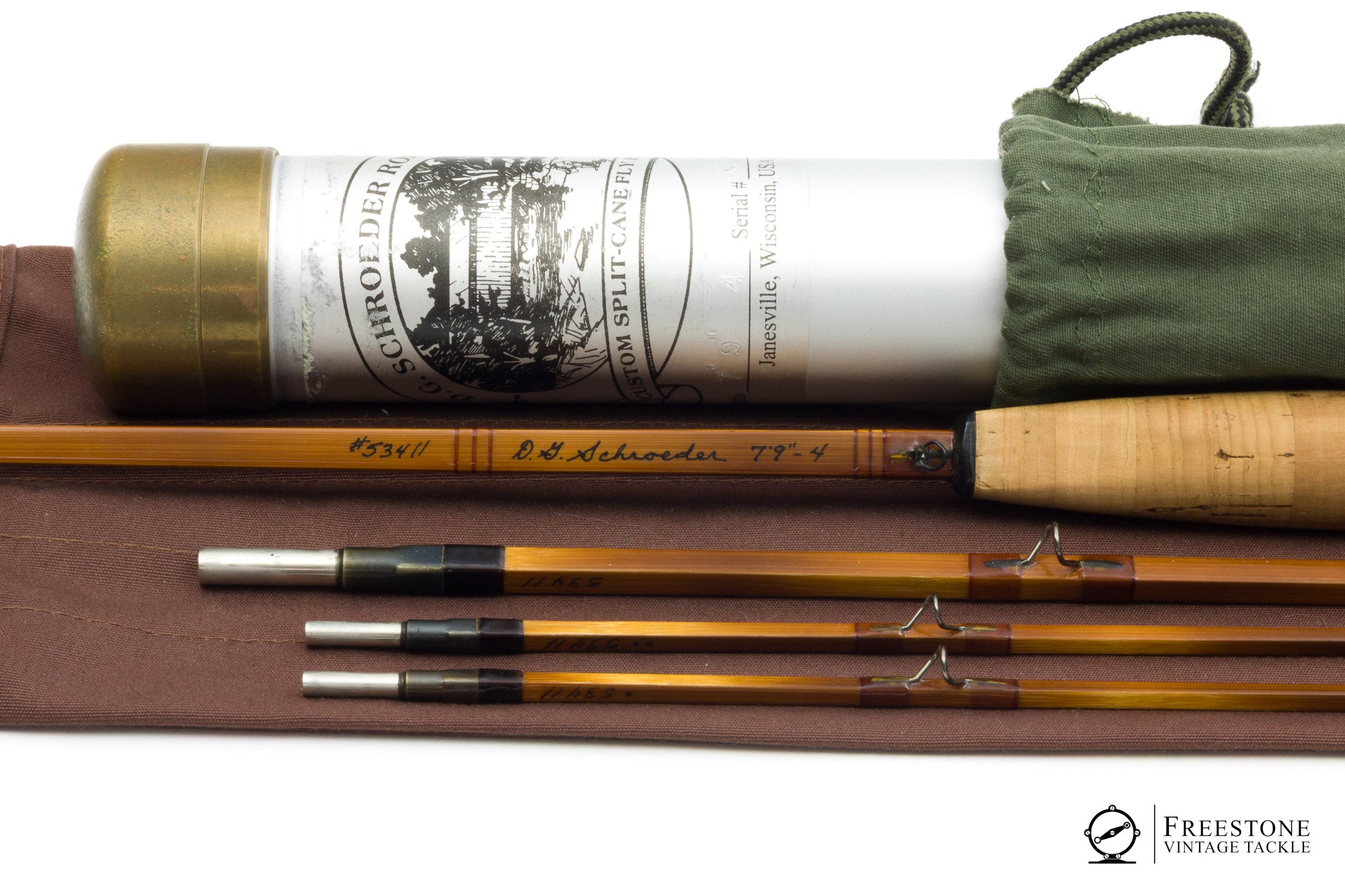 Schroeder, D.G. - 7'9" 3/2 4wt Quad Bamboo Rod