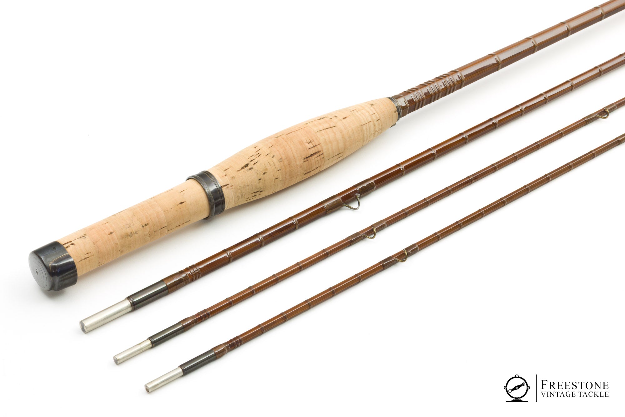 antique bamboo fishing pole with triange mark on butt Pezon et Michel - Parabolic Supreme Competition 8'1" 2/2 5wt Ro Rods from the "Golden Age"