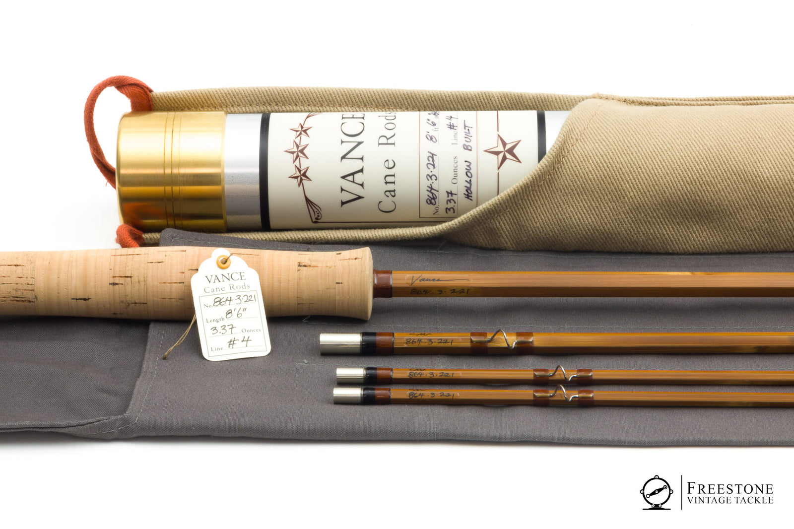 Vance, Chris - Model 864-3, 8'6" 3/2 4wt Hollowbuilt Bamboo Rod