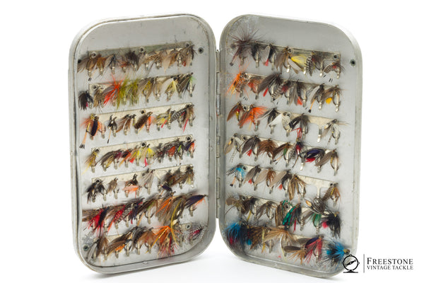 ルアー・フライ Richard Wheatley Fly Box Wheatley - Aluminum Fly Box with Flies - Freestone Vintage Tackle