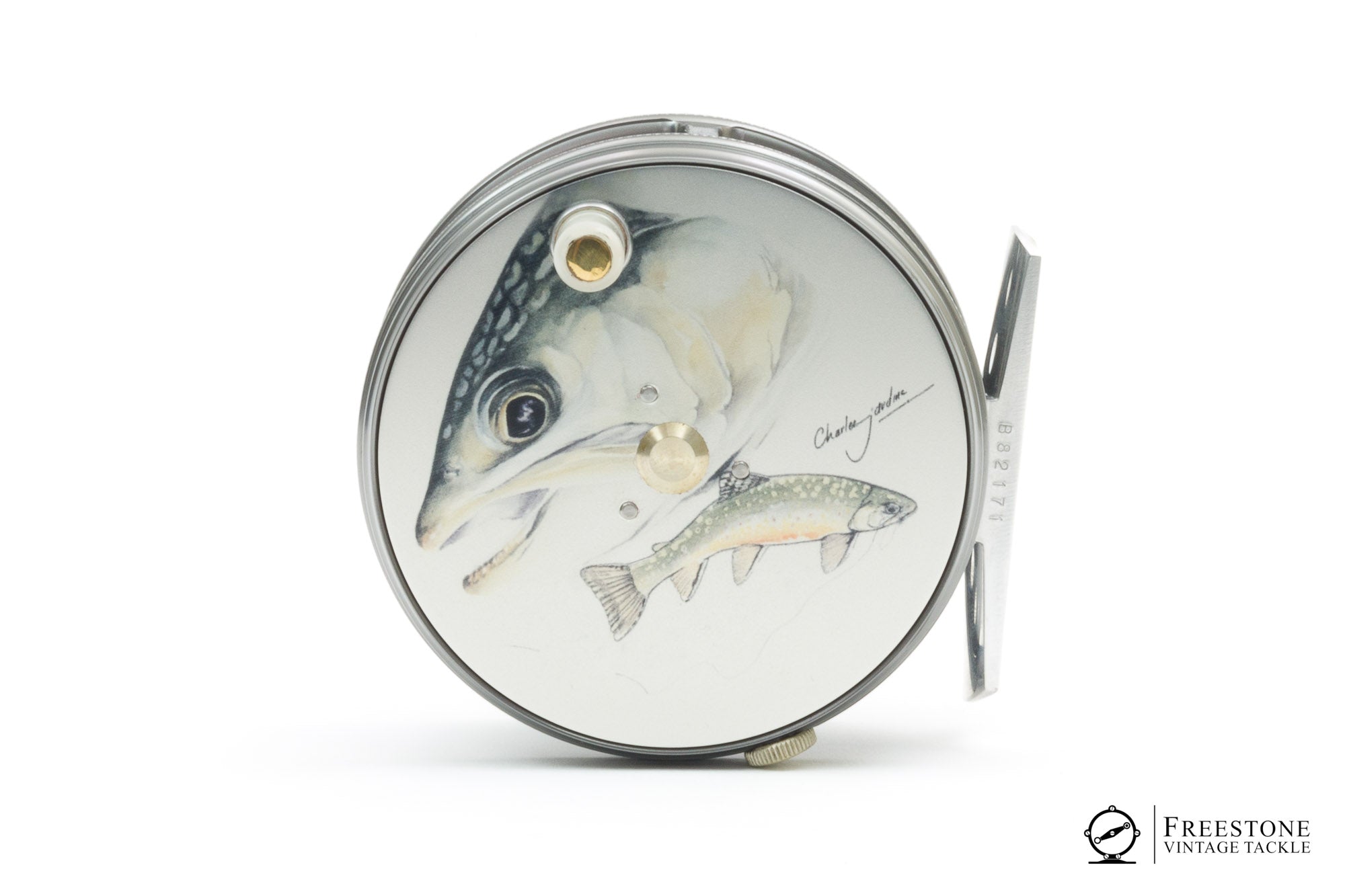 brook trout fly reel Hardy - Perfect 3 1/8" Widespool Fly Reel - Charles Jardine Brook Trou