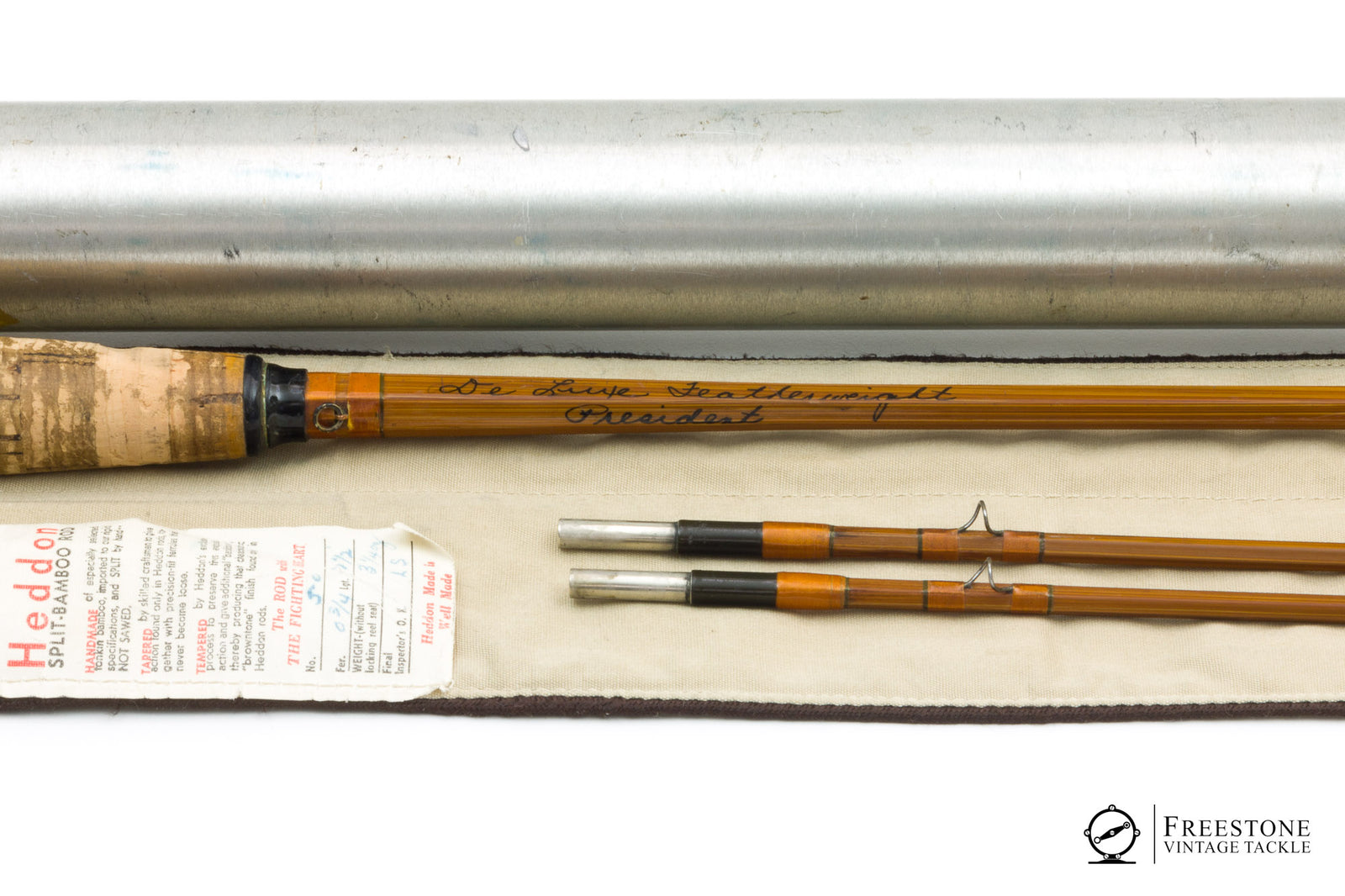 Heddon - Deluxe Featherweight President #50 - 7'6" 0 3/4F 2/2 Bamboo Rod