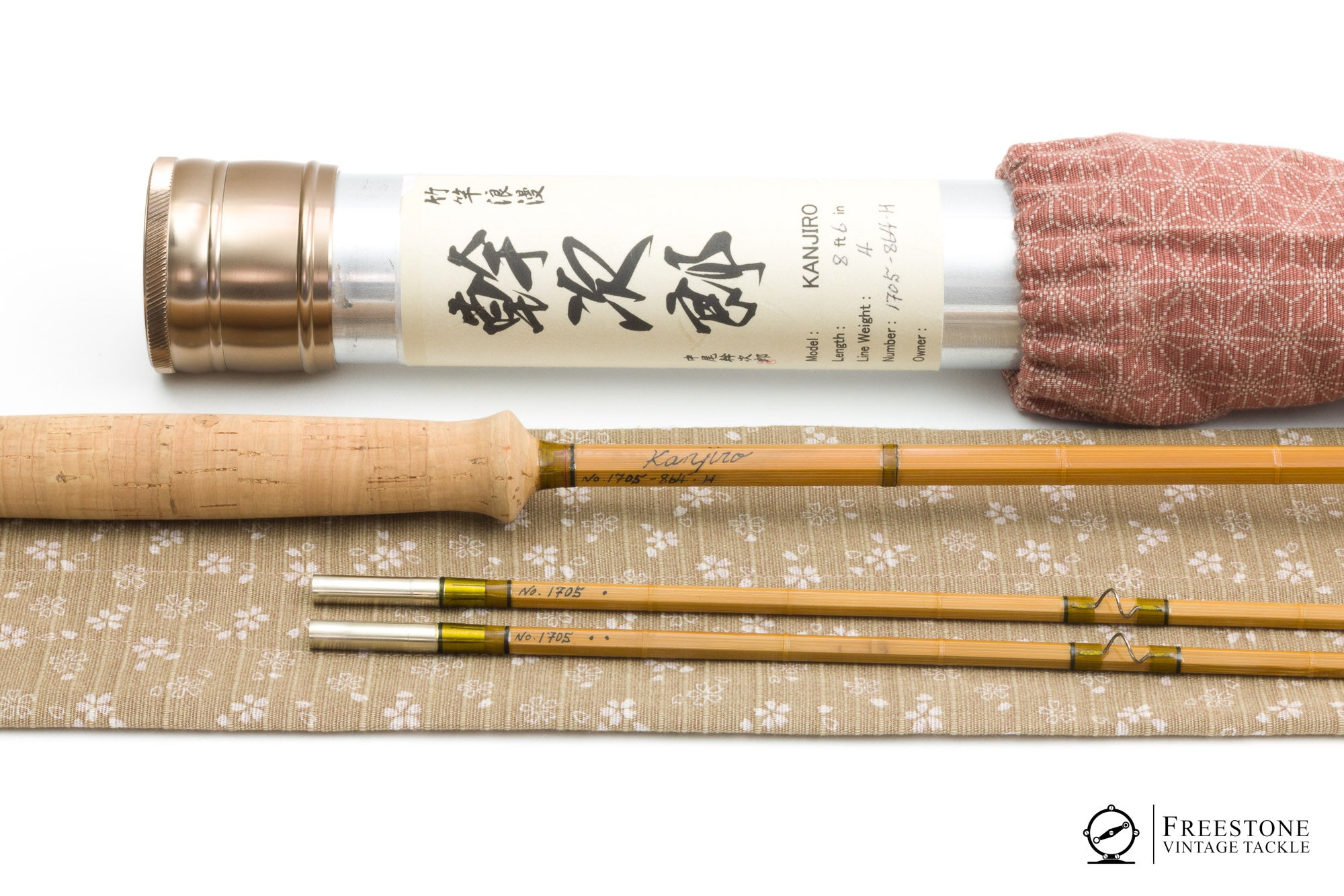 bamboo fly fishing rod neptune made in japan Nakao, Kanjiro - 8'6" 2/2 4wt Hollowbuilt Bamboo Rod