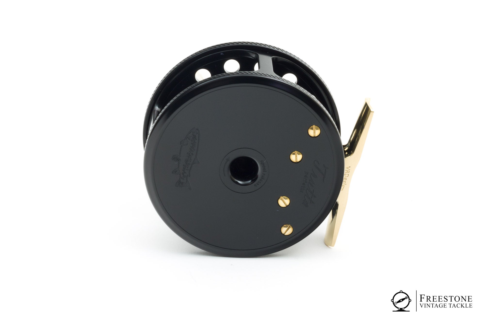 barrio fly reels VR Reels - Trutta Perfetta 3" Aluminum Fly Reel - Black & Brass